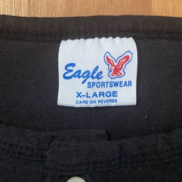 Vintage Eagle Sportswear Black Button T Shirt R.F. Orchid Inc Men XL Made USA - Picture 6 of 8